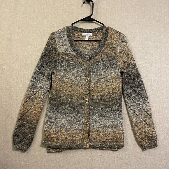dressbarn Sweaters - Dressbarn Sweater Women's Small Browns Cardigan Long Sleeve